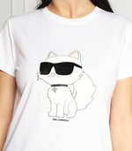 футболка ikonik 2.0 choupette Karl Lagerfeld - белый(230W1703)