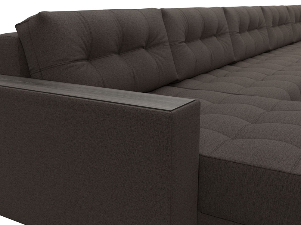 Диван П-образный с декором Лига-049 НПБ Мегалонг, Амур 05 РОГОЖКА коричневый