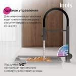 Смеситель для кухни с фильтром и гибким изливом IDDIS Ace, графит