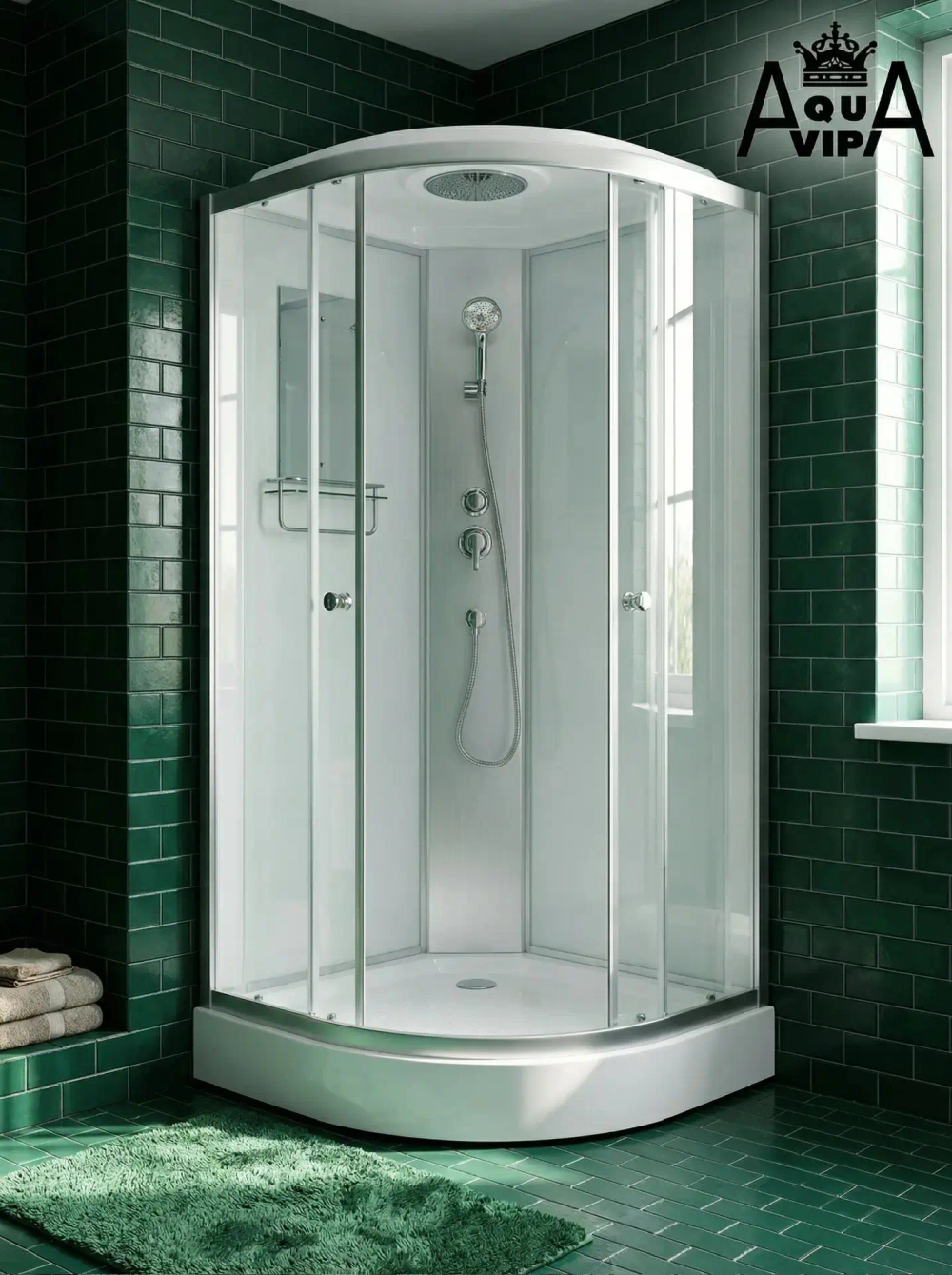 Душевая кабина AquAvipi 90x90x217 белая н/п