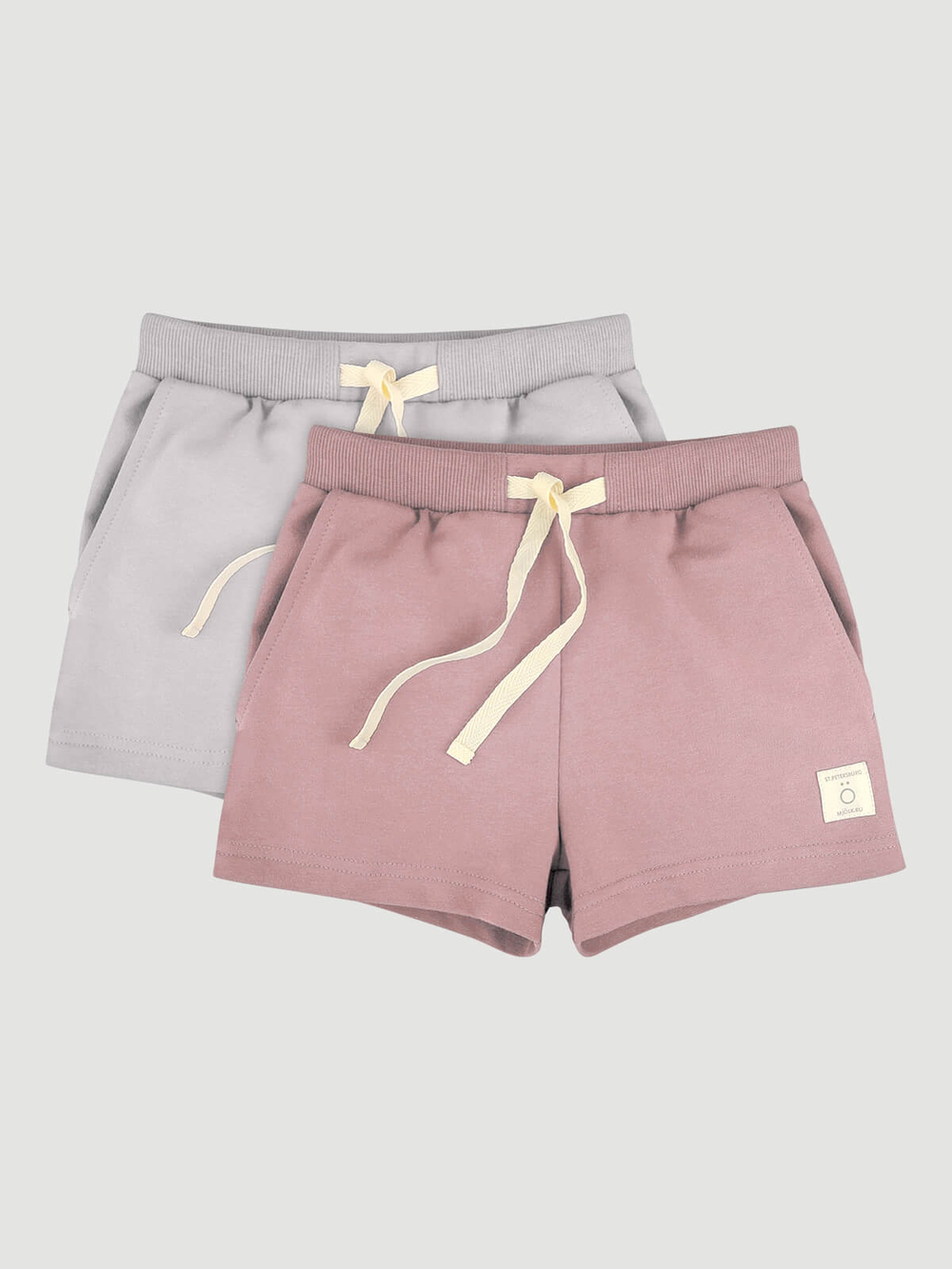 Шорты Mjölk Пыльный розовый/Песочный серый, сет 2 шт., уценка