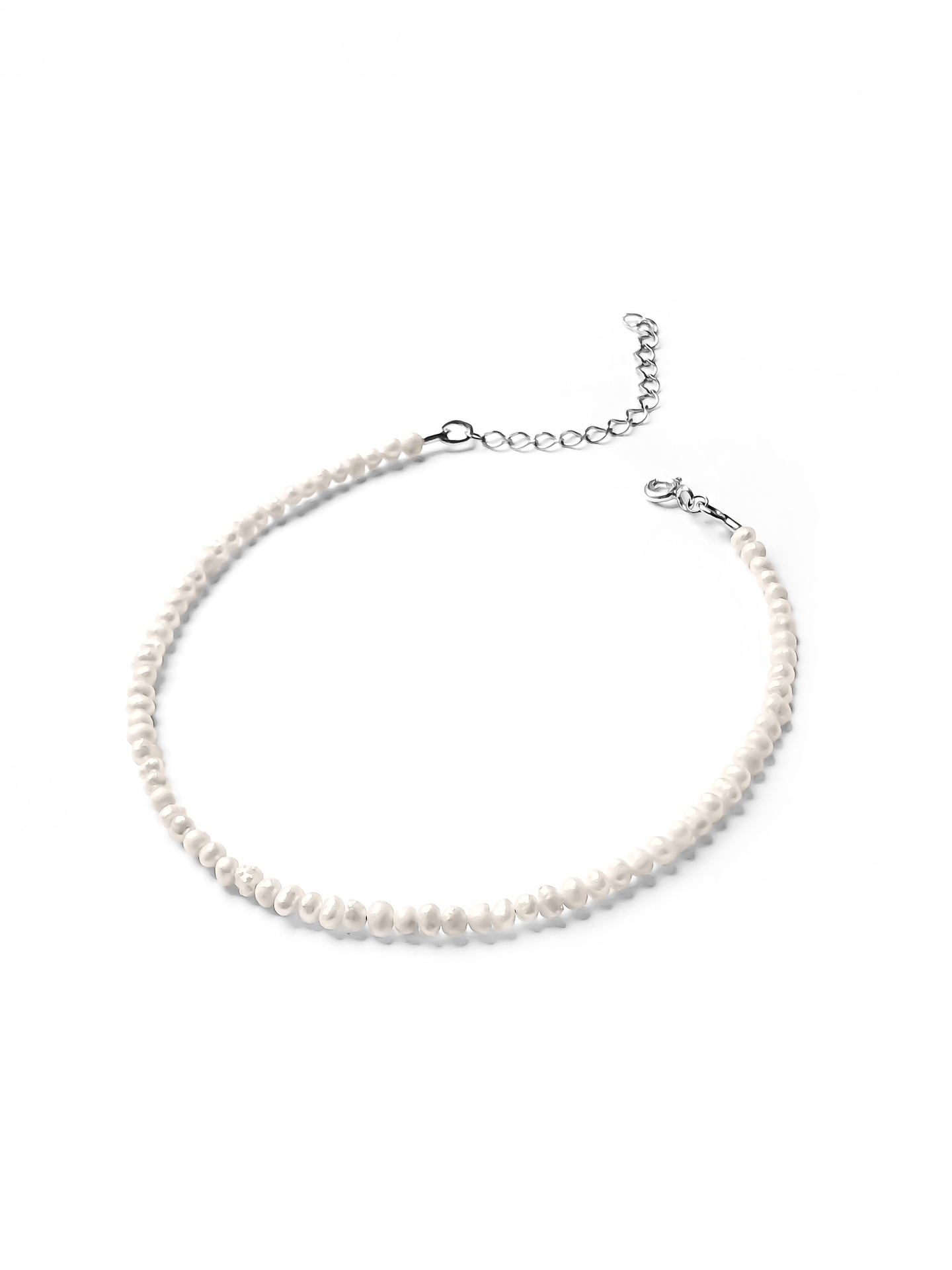 Браслет на ногу (анклет) с культ. жемчугом