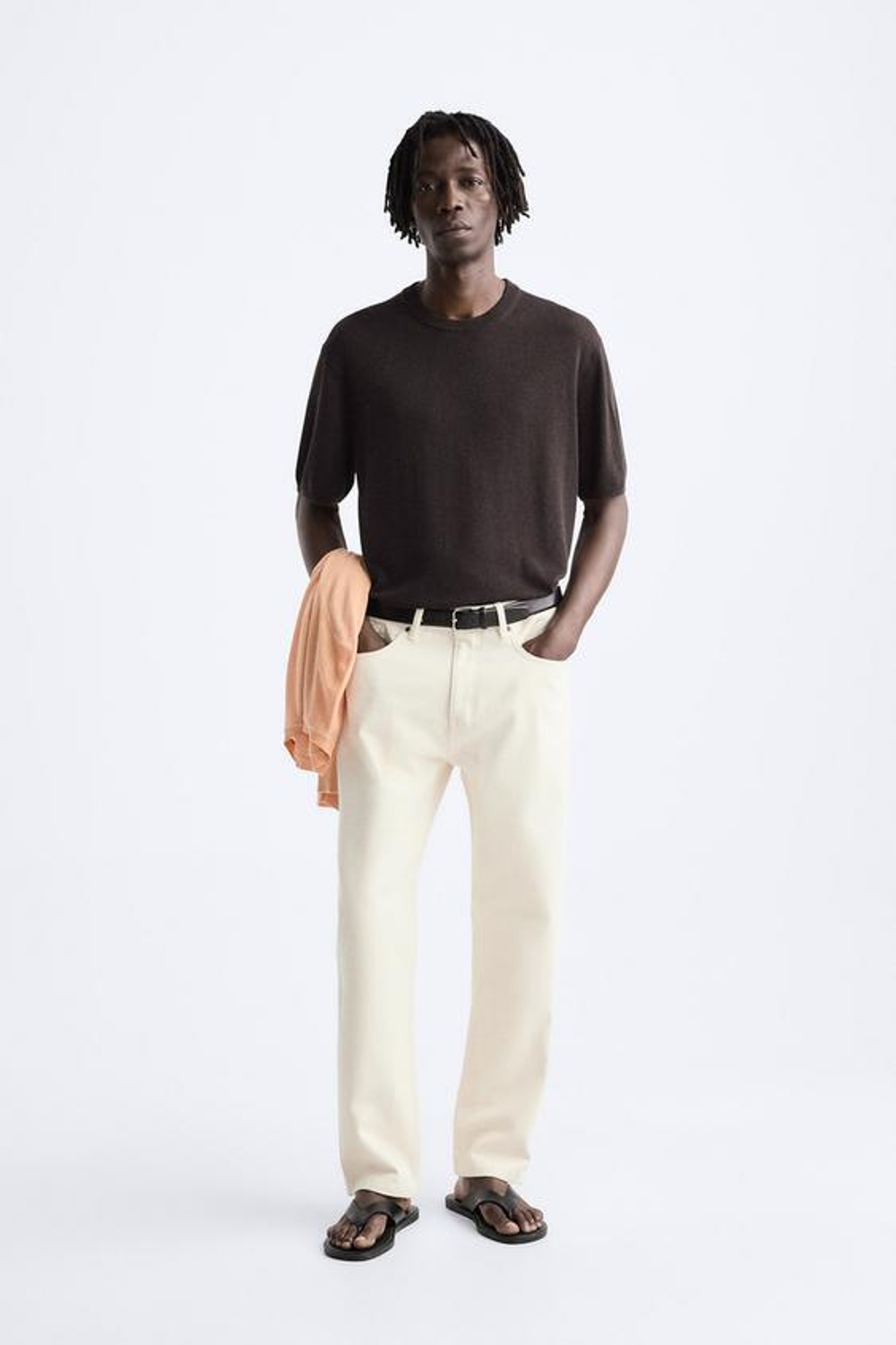 ZARA ФУТБОЛКА ИЗ ЛИОЦЕЛЛА И ЛЬНА, БАКЛАЖАНОВЫЙ