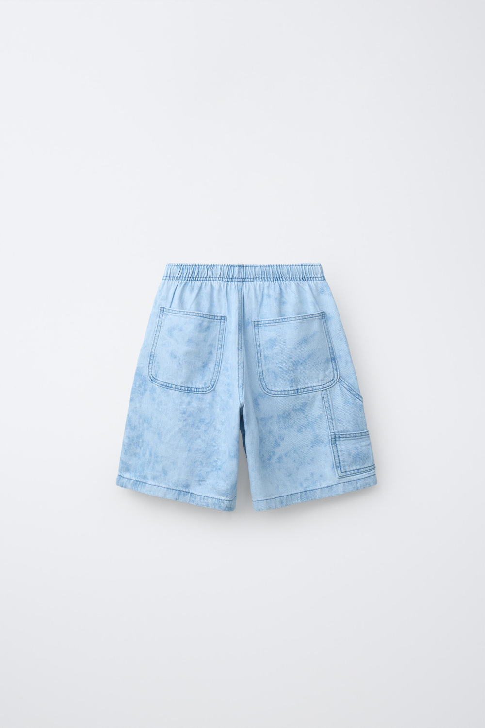 ZARA ДЖИНСОВЫЕ ШОРТЫ TIE DYE, ГОЛУБОЙ