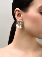 Серьги "Pearl Coin" Bicolor