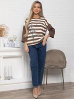 Блуза Джорджианна (бежево-коричневая) Б15130-18М LT Collection