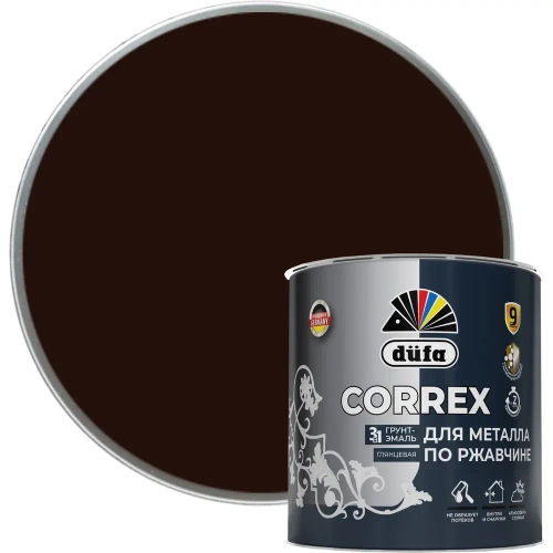 Грунт-эмаль Dufa CORREX 3 в 1 для металла по ржавчине RAL-8017 шоколад