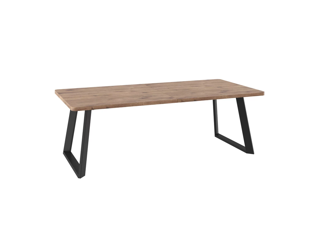 Стол LOFT LUX RADIAL-230, раздвижной 230(330)х110, ДУБ ВЕЛЛИНГТОН/ЧЕРНЫЙ, (2 упак.)