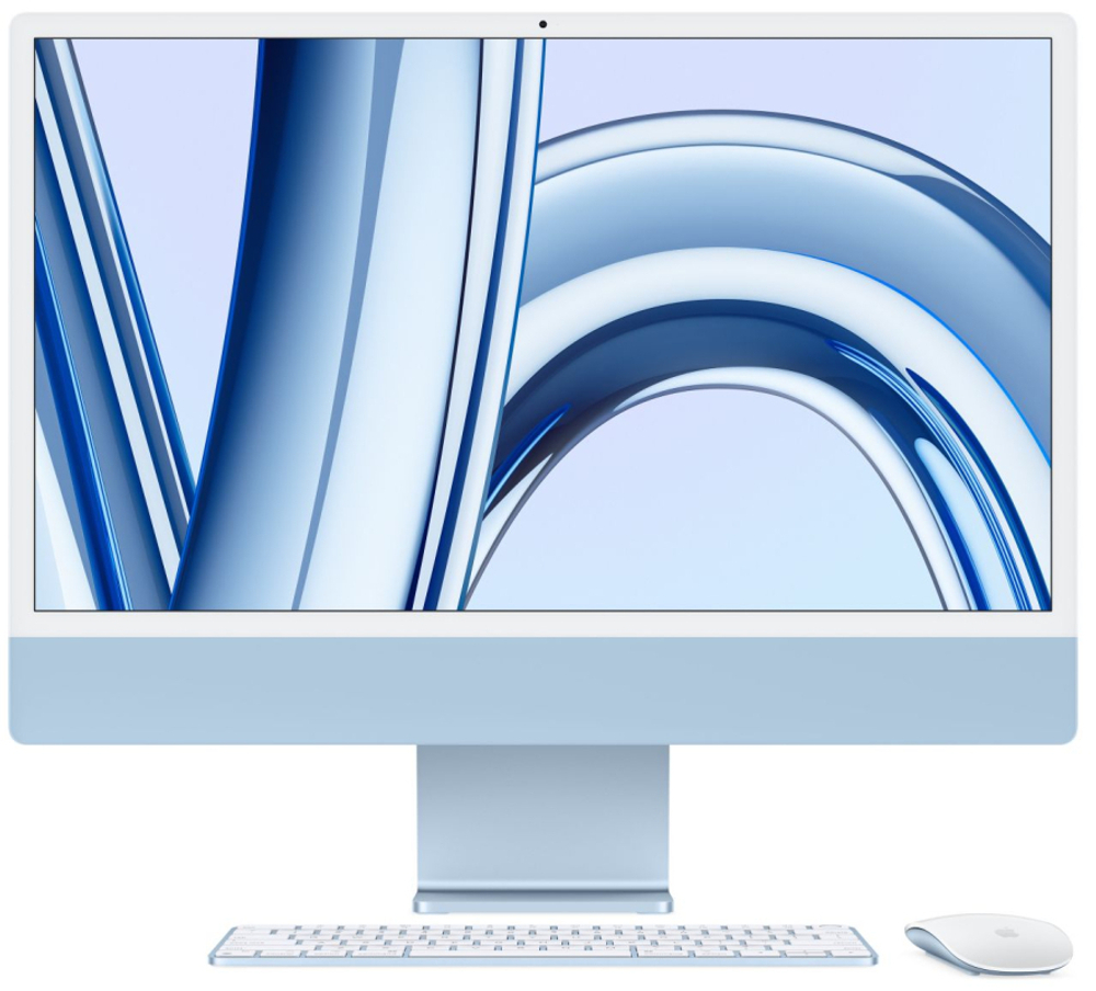 Apple iMac 24" Retina 4,5K, M3 (8C CPU, 10C GPU, 2023), 16 ГБ, 512 ГБ SSD, Синий (Blue)