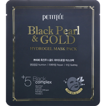Маска гидрогелевая черный жемчуг и золото - Black pearl&gold hydrogel mask pack