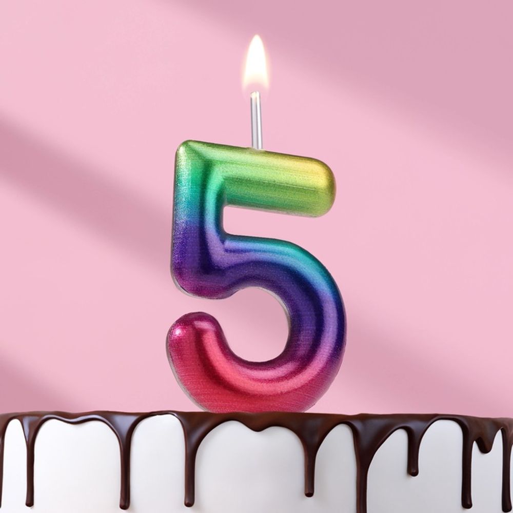 Свеча в торт «Цифра 5», 5,5 см