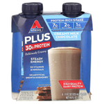 Atkins, обогащенный протеином коктейль, с кремовым молочным шоколадом, 4 коктейля по 325 мл (11 жидк. унций)