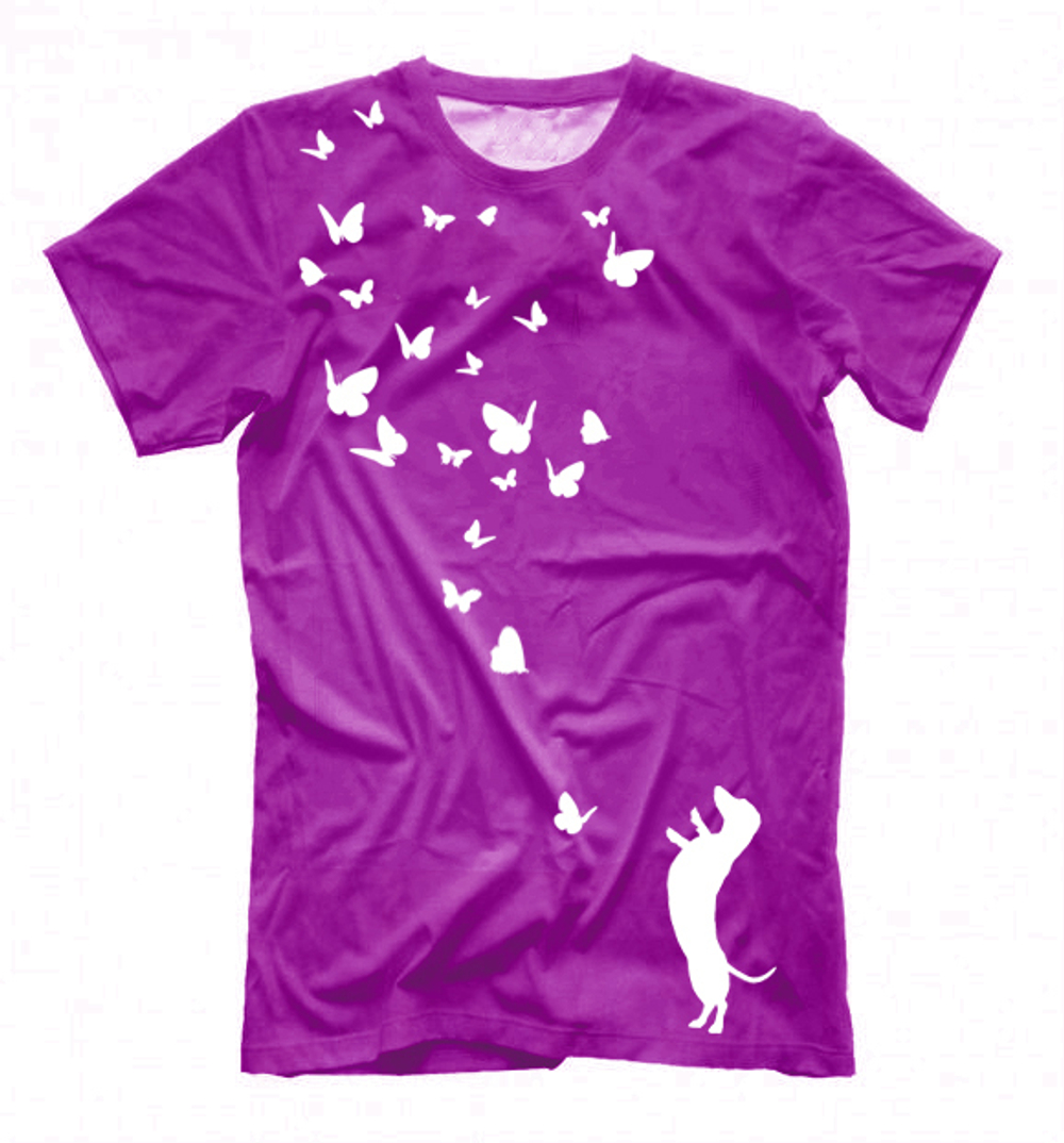 Футболка "Такса и бабочки"