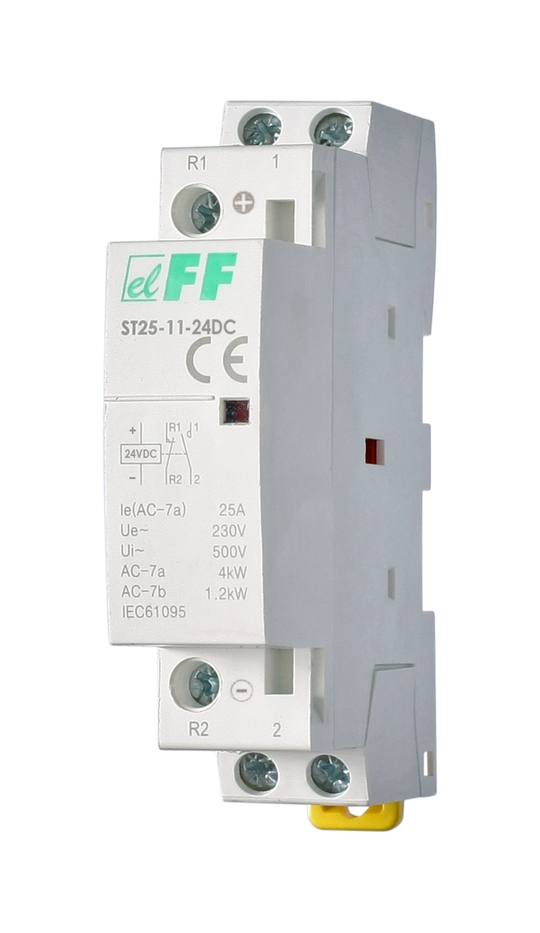 Контактор модульный ST25-11-24DC 25А 1NO+1NC 24В DС F&F