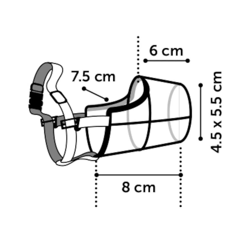 Намордник S, пластик, 29-40см/ нос 4,5х5см, чёрный, Flamingo