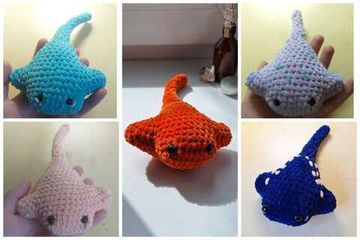 Вязаная игрушка ручной работы "Скат"