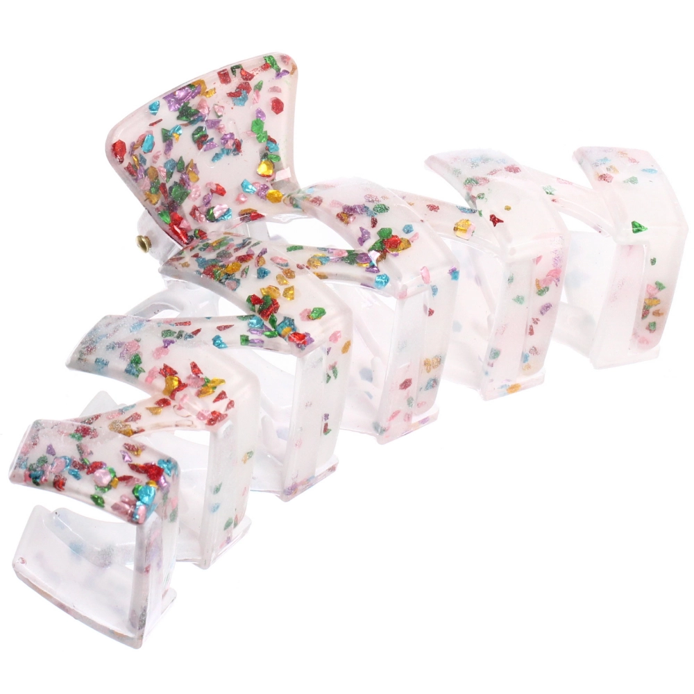 Заколка - краб для волос «AKS - VIENTO», микс 6 цветов, зиг-заг, 11*3см