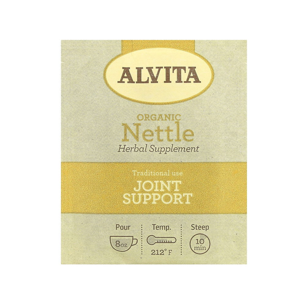 Alvita Teas, органический растительный чай, крапива, без кофеина, 16 индивидуально упакованных чайных пакетиков, 19,28 г (0,68 унции)