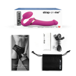 Гибкий страпон Strap-on-me MULTI ORGASM "М" с имитацией оральных ласк и вибрацией, фуксия