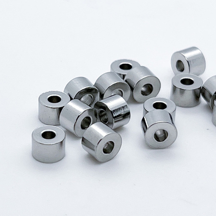 Бусина, сталь, размер 6*4 мм, цена за 10 шт