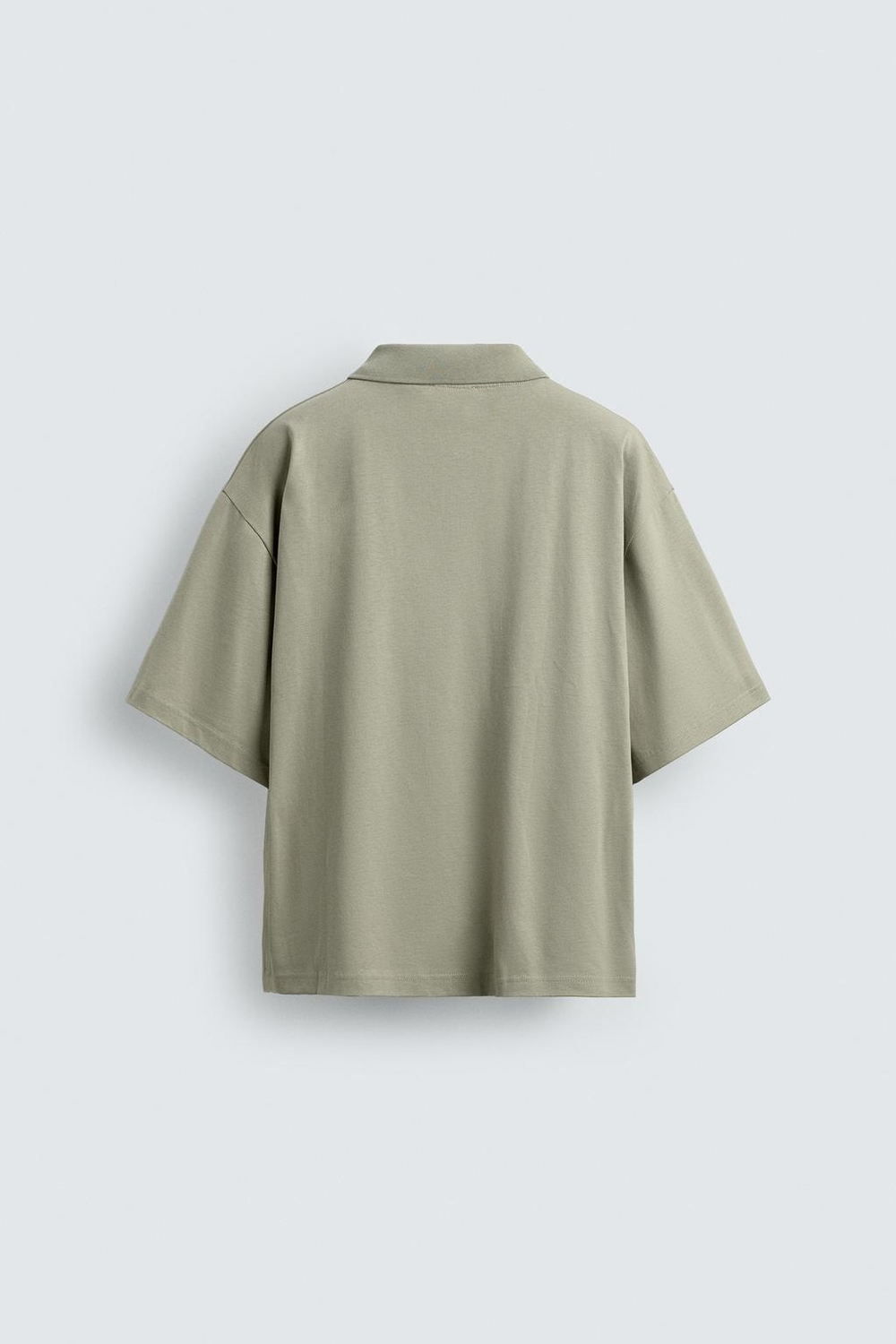 ZARA ПОЛО RELAXED FIT С ТЕКСТОВЫМ ПРИНТОМ, СВЕТЛО-ЗЕЛЕНЫЙ