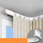 Тихий изогнутый карниз для штор с бегунками