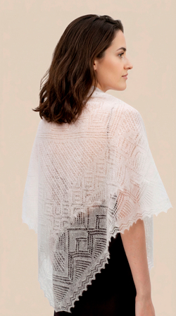 Оренбургский пуховый платок-паутинка А100-02 экрю