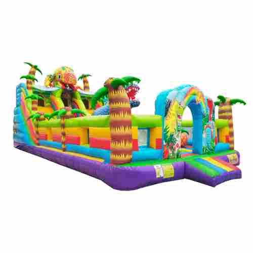 Коммерческий надувной батут "Хамелеон и динозавры" 12*6*6 м