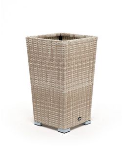 "Капучино" кашпо для цветов плетеное из искусственного ротанга, цвет бежевый