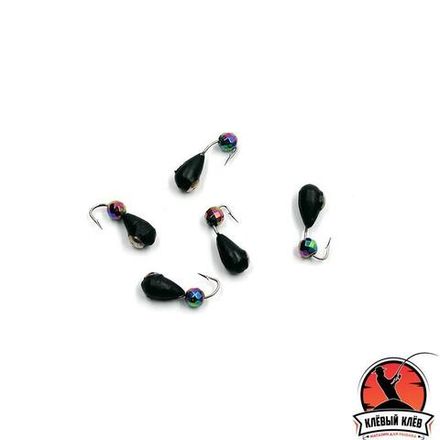 Мормышка вольф. безнасадочная "ЯМАН" Капля с отв. с коронкой из никеля, d-4 мм, вес 1,1 г, кристалл хамелеон