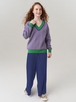 Школьные широкие брюки для девочки AT726-2 сапфировый