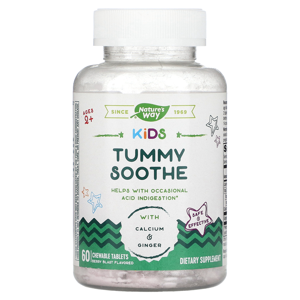Nature's Way, Kids, Tummy Soothe, для детей от 2 лет, Berry Blast, 60 жевательных таблеток