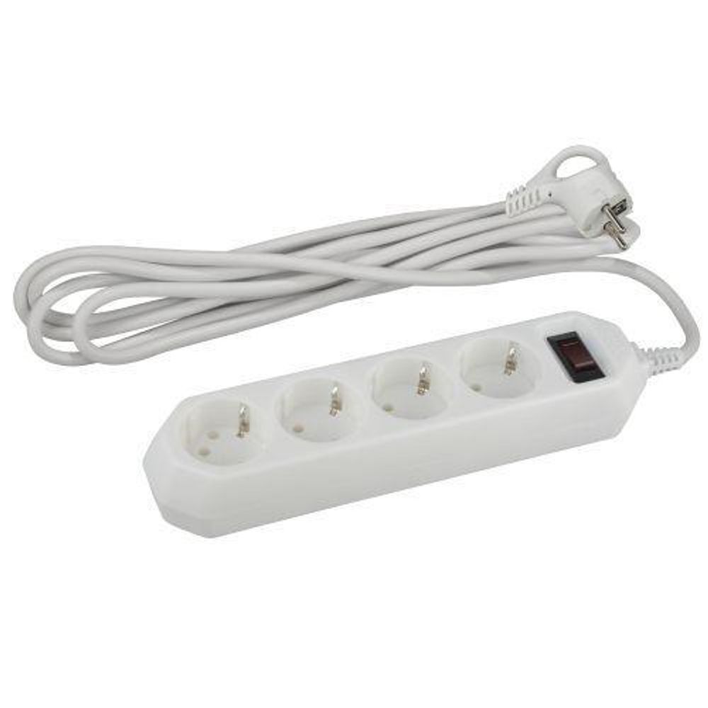 Удлинитель с сетевым фильтром 4х1.5м с заземл. 10А IP20 USF-M-4es-1.5m-W ПВС 3х0.75 с выкл. бел. Эра Б0019741 Удлинитель с сетевым фильтром 4х1.5м с заземл. 10А IP20 USF-M-4es-1.5m-W ПВС 3х0.75 с выкл. бел. Эра Б0019741