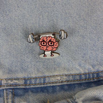 Деревянный значок. Мозги Сила