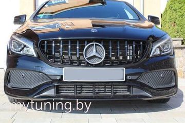 Решетка радиатора V.1  глянцево - черный для Mercedes CLA class W117 2013-2019