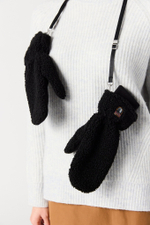 Варежки Parajumpers POWER - CURLY FLEECE MITTENS 541 Черные