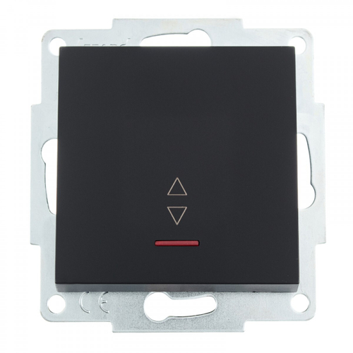 VESNA 742 4288 114 Выключатель проходной с подсветкой черный матовый (механизм)