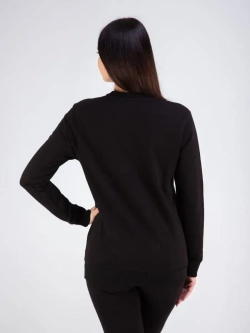 Свитшот без начеса и капюшона однотонный стильный, хлопок