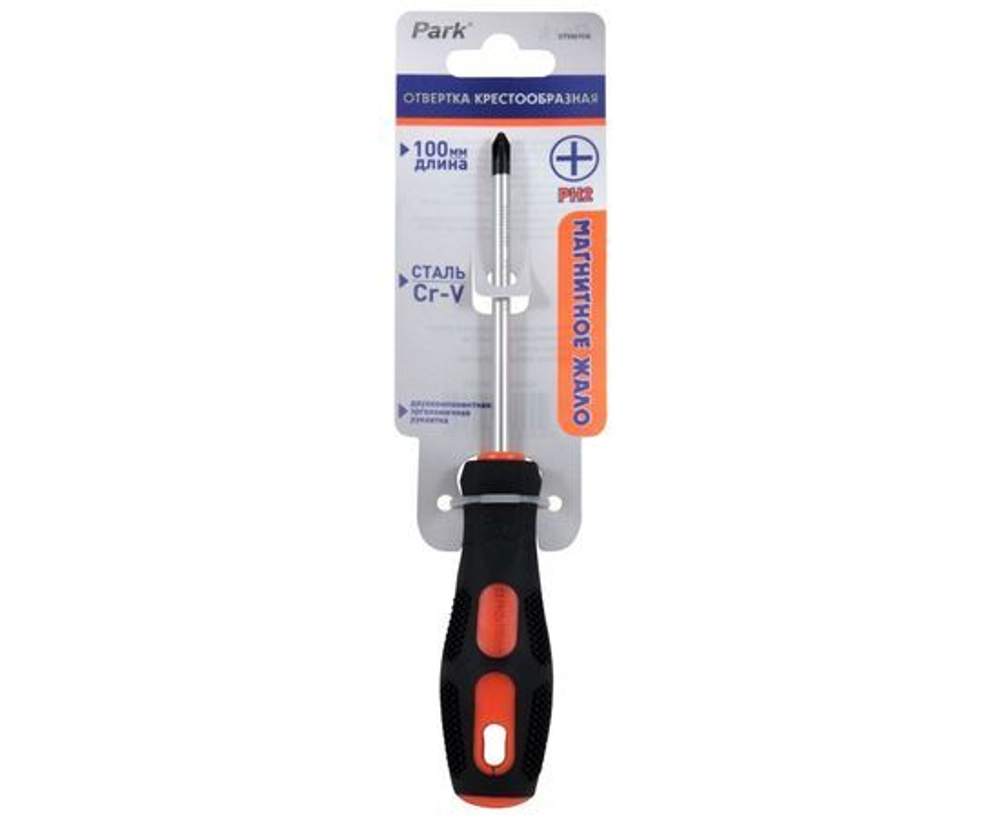 Park Отвертка крестообразная PH2 X100мм двухкомпонентная рукоятка OTV009DK 356009