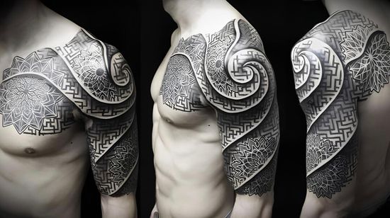 Эскизы татуировок в стиле дотворк: уникальные узоры и геометрические формы