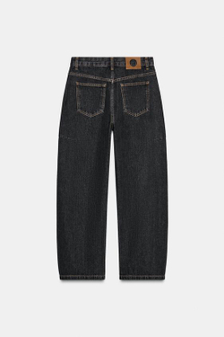 ZARA ДЖИНСЫ ZW COLLECTION ANKLE BALLOON СО СРЕДНЕЙ ПОСАДКОЙ, ЧЕРНЫЙ