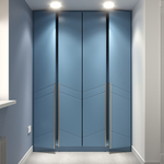 Распашной шкаф Авелин четырехсекционный в синей эмали  230*45*220