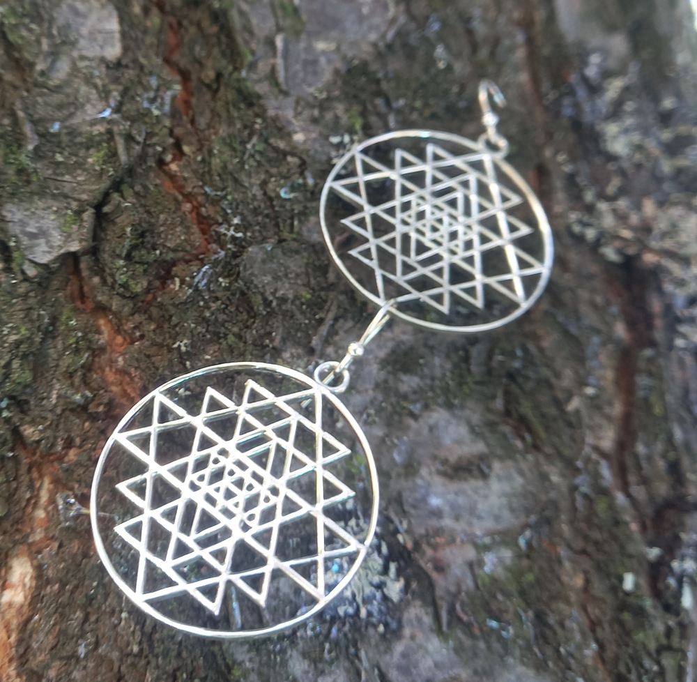 Серьги ШРИ ЯНТРА, серебро