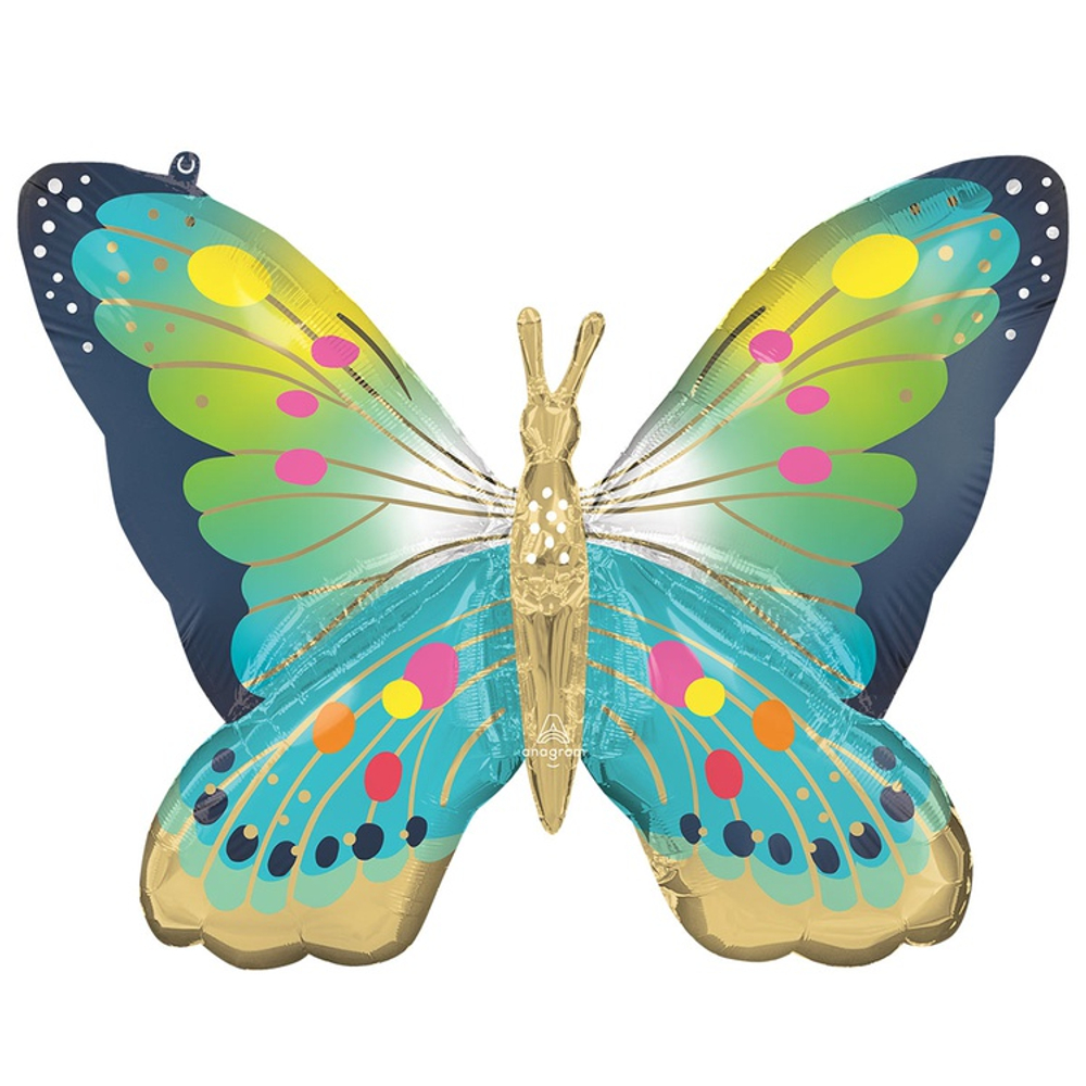 Шар Фольгированный Бабочка голубая сатин (Голубой)