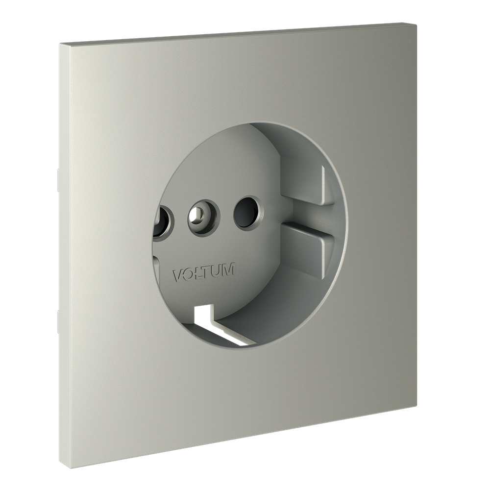 Накладка для розетки с заземлением и защитными шторками, S70 (сталь)