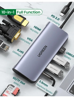 Хаб (разветвитель) с разъемом Type-C Угрин 10 в 1