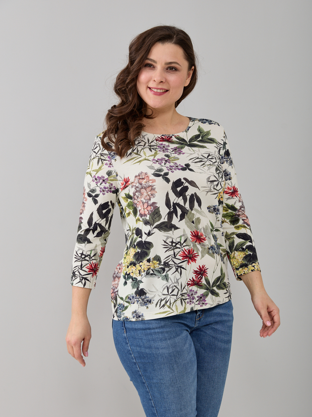 Лонгслив ЛНв-306/молоко-акварельгортензия