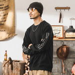 Свитшот мужской три полоски от бренда JAULINO чёрного цвета.