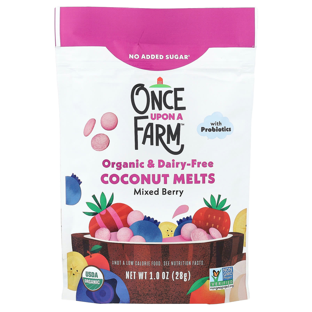 Once Upon A Farm, Organic Coconut Melts, для малышей, ягодное ассорти, 28 г (1 унция)