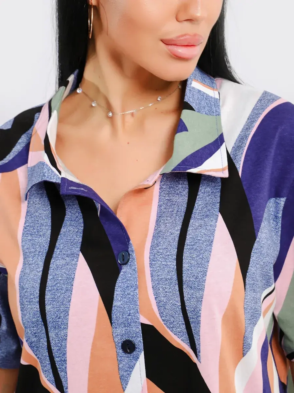 Туника-рубашка хлопок большие размеры